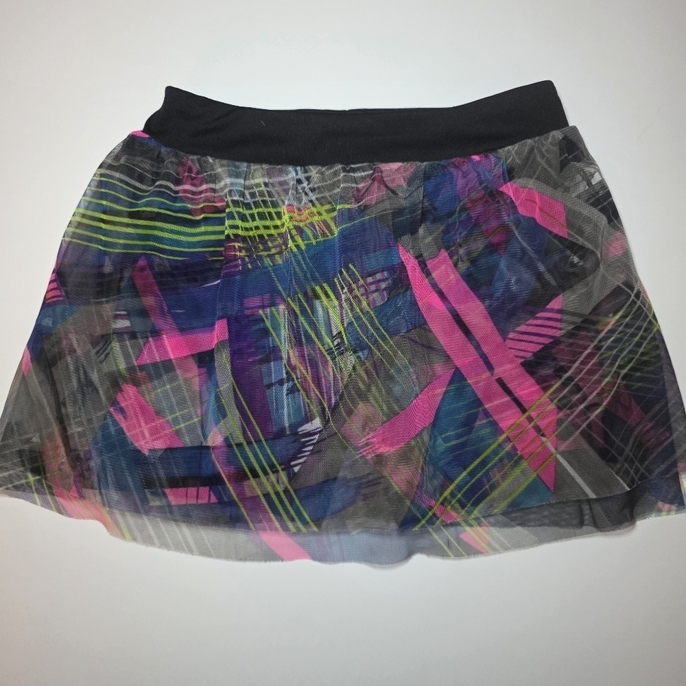 ADIDAS Girl Sport Skort with Tutu  Pink Blsck Size 6X